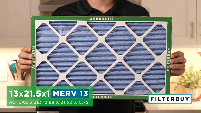 Image of Filterbuy 13x21.5x1 Air Filter MERV 13 Smoke & Allergy Defense (4-Pack) | Electrostatic Pleated HVAC AC Furnace Filters Replacement, Made in USA (Actual Size: 12.88 x 21.50 x 0.75)