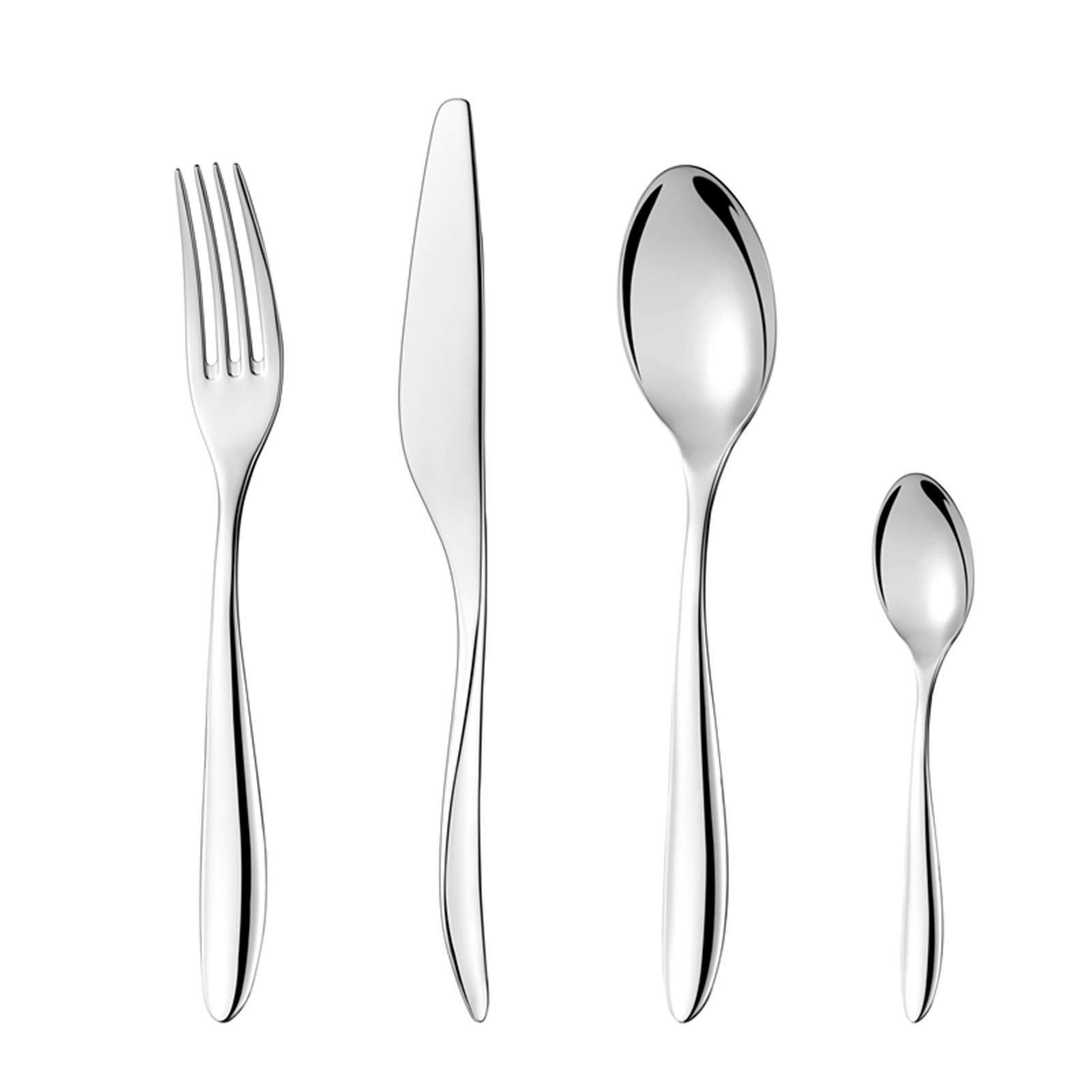 Couverts argent en acier inoxydable : ménagère 24 pièces style classique restaurant