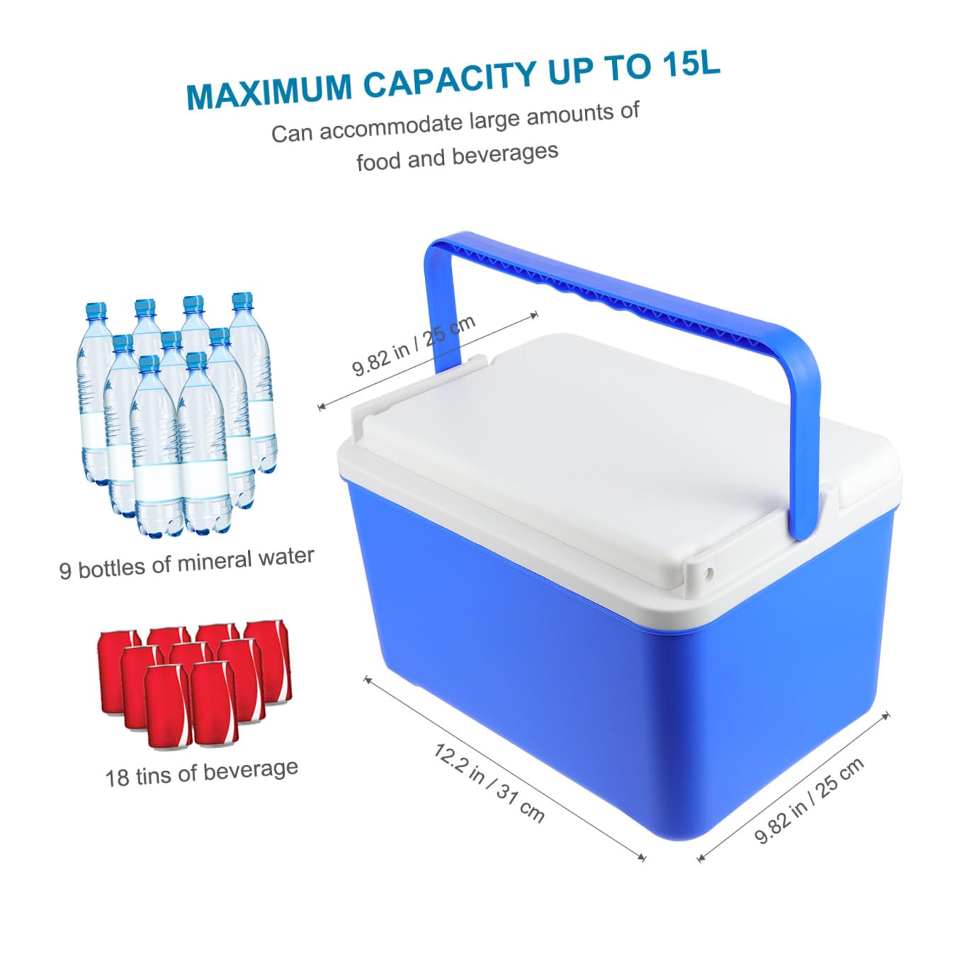 Toddmomy Cestino Refrigerante Portatile 12l in PVC con Manico, Box Termico per Alimenti Caldo e Freddo, per Picnic