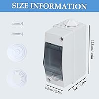 Vista 2 de Caja de protección de distribución, 4.9 x 2.2 x 3.5 pulgadas, cubierta transparente impermeable IP66, 2 rieles DIN, caja de conexiones de 2 vías