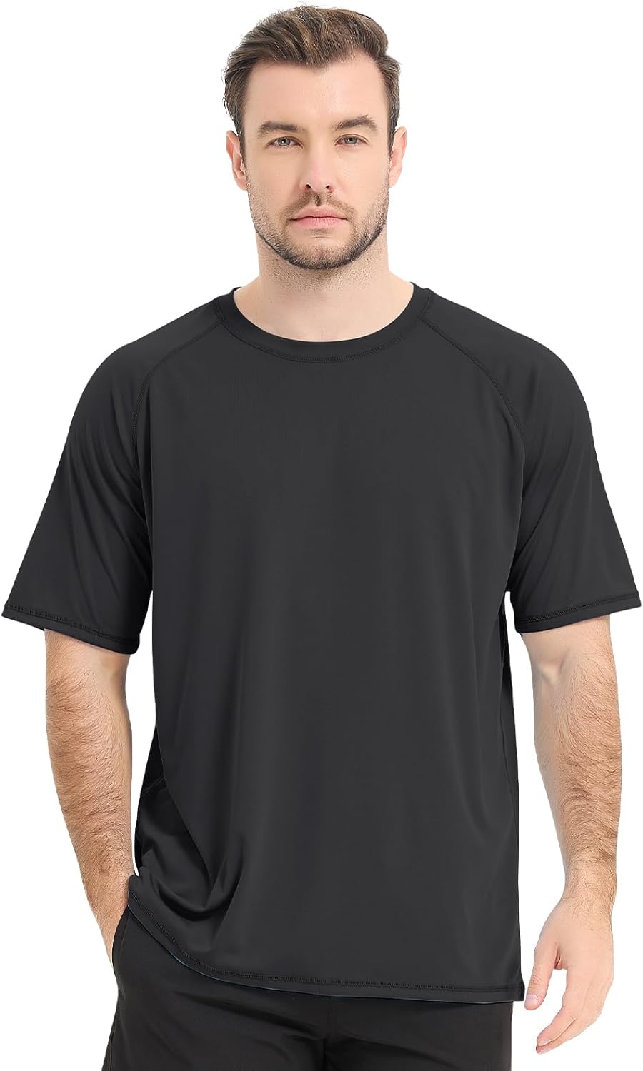 Sun Protection T-Shirts Short Sleeve Athletic Shirts for Men Quick Dry UPF 50+ Workout for Running Fishing Hiking