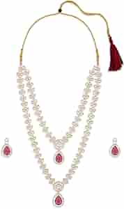 アクセサリー Kumari ZAVERI PEARLS Purple Dazzling Stones Austrian Diamonds