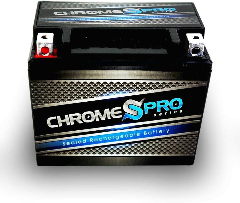 Rechargeable YTX12-BS High Performance Power Sports Battery - Replacement Motorcycle Battery - Chrome Pro Battery