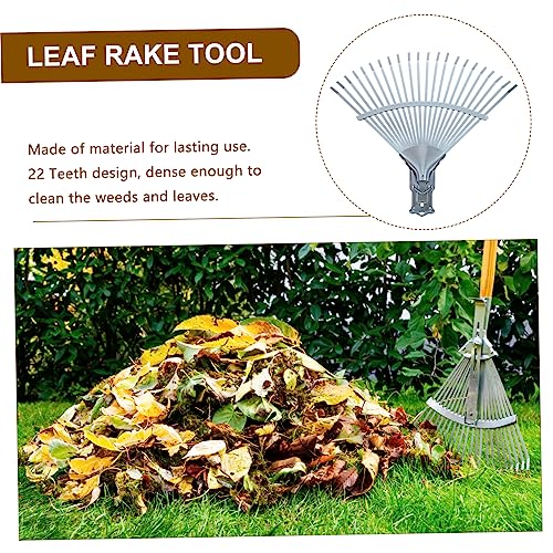 1pc 22 Remover Leaves Up Wire Rake Clean Gardening Steel for Head Farm Teeth Hand Rakes Shrub Leaf Harrow Grass Tool Replacement Multiple Quick Silver Metal Expandable Garden/848 - Image 9