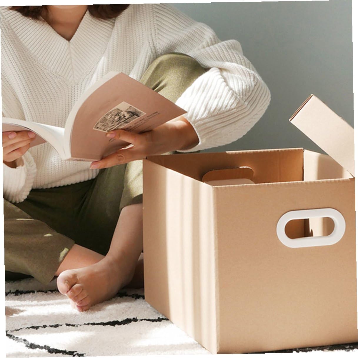 Caja de Almacenamiento de Documentos de Kraft con Tapa Organizador Resistente para Oficina y Hogar Caja Multifuncional para Archivos Cartas y Recibos Diseño Duradero y Espacioso