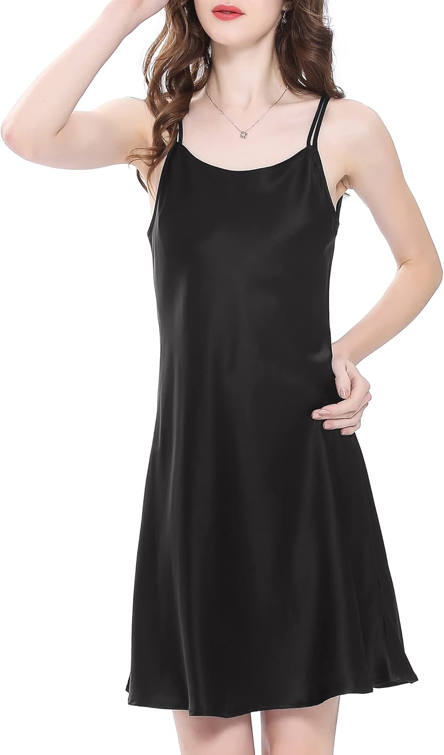 LilySilk 100% Silk Nightgowns for Women Nighties 100 Real Silk Short Nighty Sexy Chemise Ladies Lingerie Petite 16MM&19MM