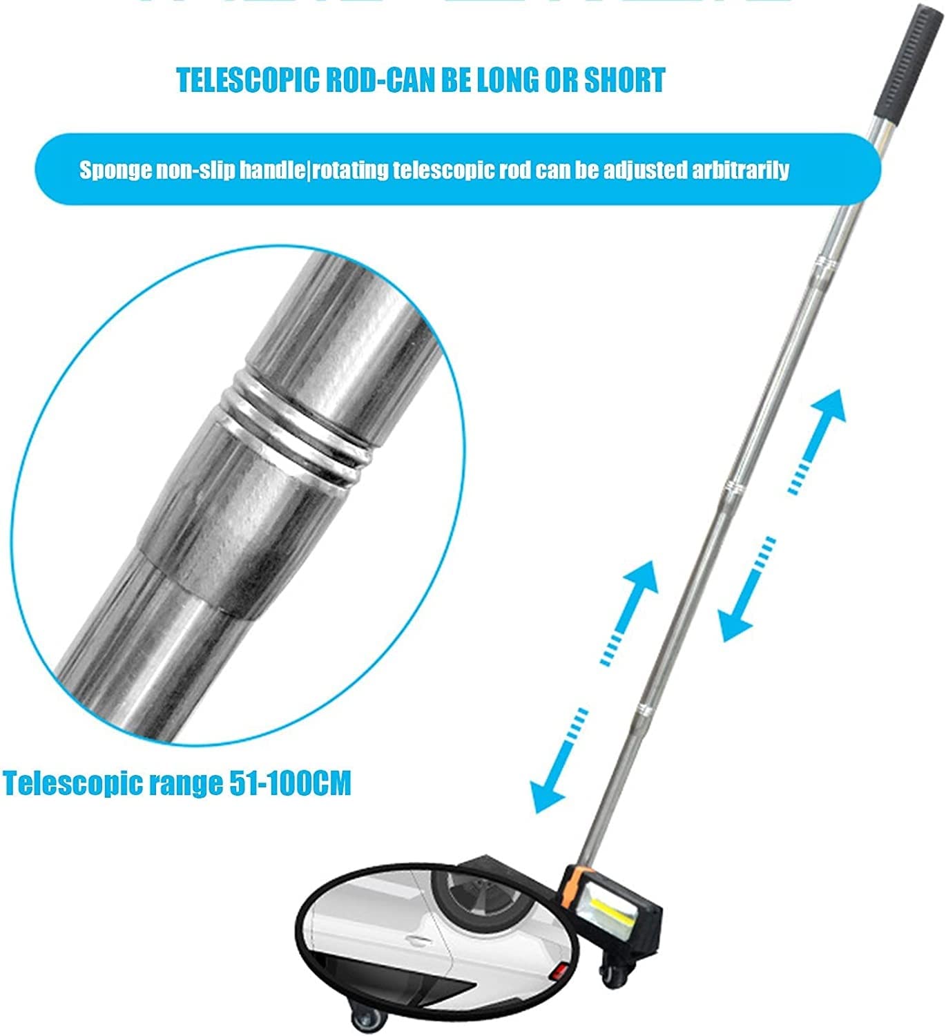 Specchietti per ispezione Veicoli, specchietti di Sicurezza sottoscocca, specchietti di Sicurezza regolati 51-100 cm, per l'industria, Controllo di Sicurezza