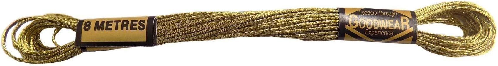 6 x 100% Cotton Embroidery Thread 8 Metre Skeins Metallic Gold GE0060