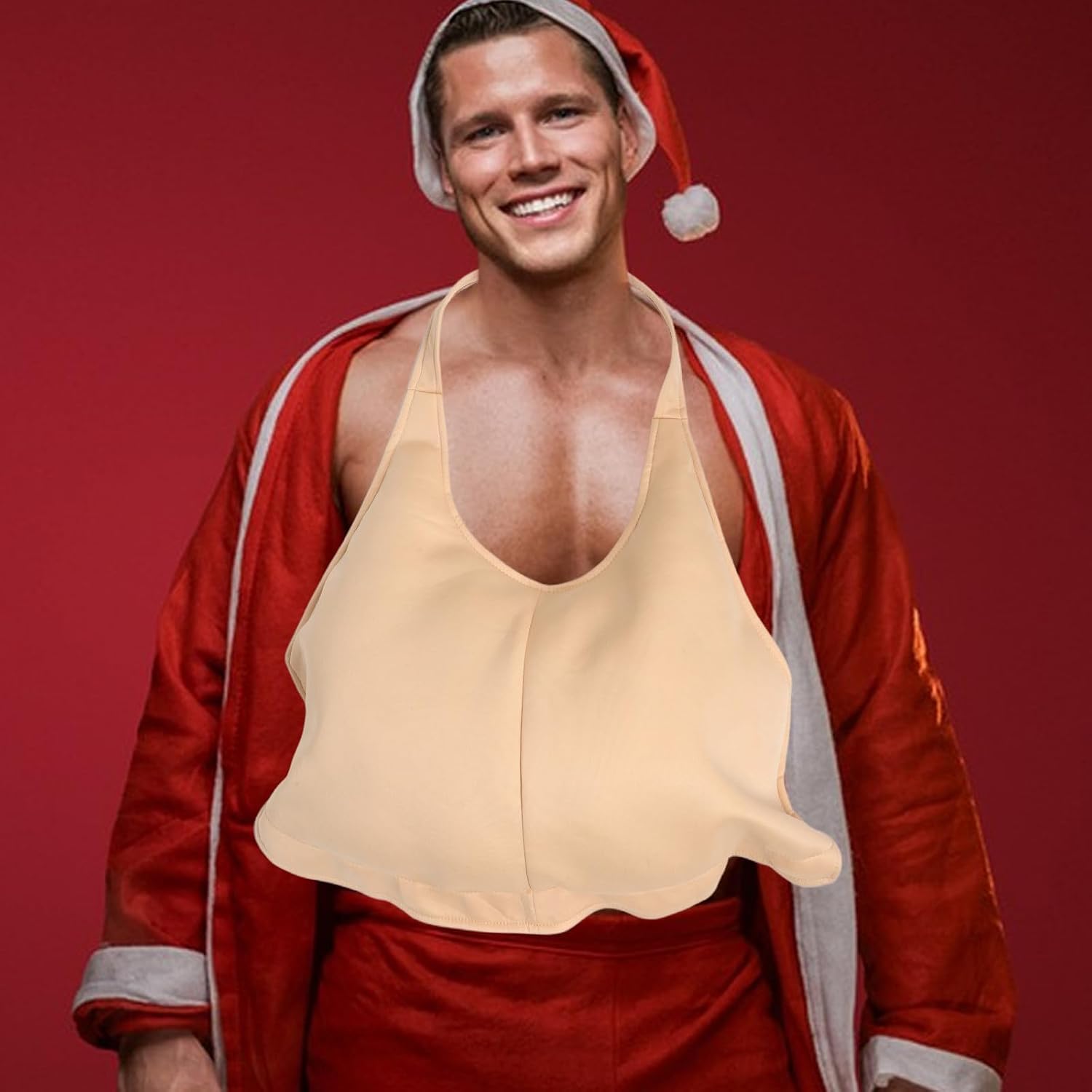 Funny Santa Belly Cosplay Prop - Unisex Padded Belly For Christmas Costume Accessory - For Holiday Gatherings And Party Decorations