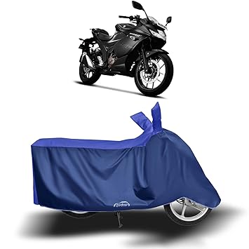 DROHAR - Suzuki Gixxer SF 250 New BS6 Water Resistant - Dust Proof - Full Bike Scooty Two Wheeler Body Cover for Suzuki Gixxer SF 250 (Strip Royal Blue)