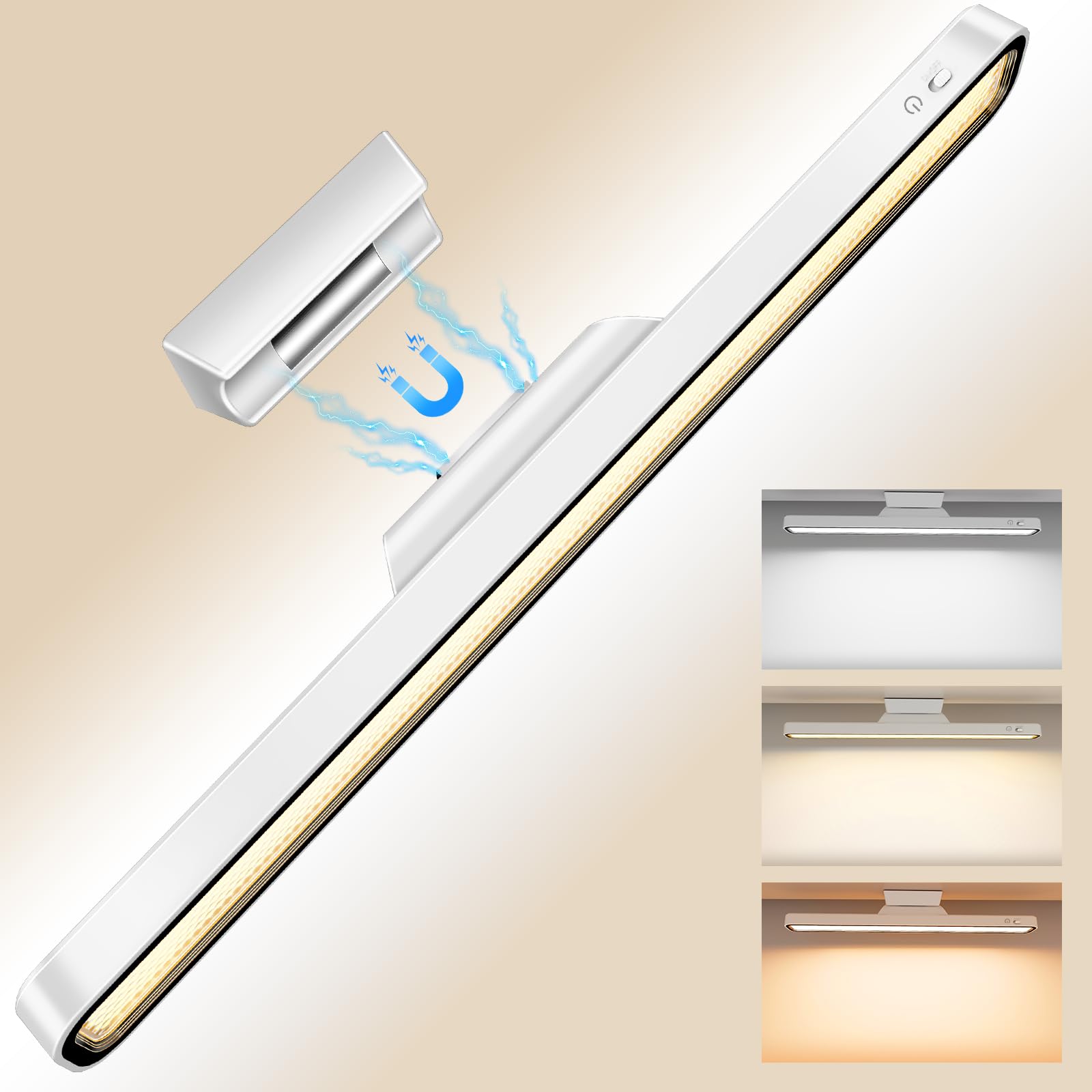 Reglette Led Tyonto Lampe LED Rechargeable 3000mAh 32cm, Capteur Mémoire, Aimant Luminaire Cuisine