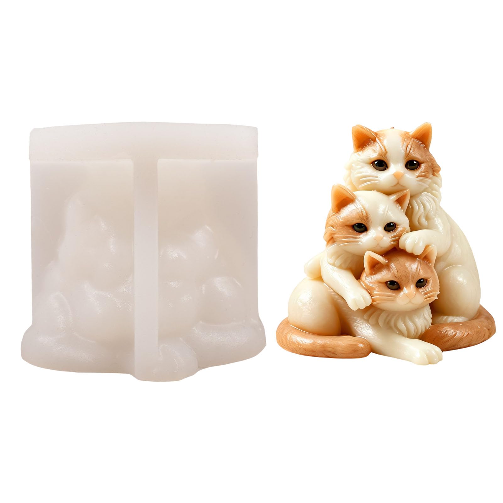 our fave Stacking Kitten Silicone Molds Food Grade Silicone for Resin Casting Soap Making Gypsum Statue Ornament Food Grade Elastomer Cast