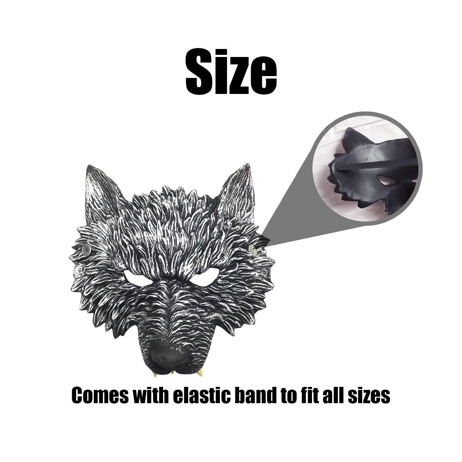 USHXVG Wolf Mask - Animal Costume Accessory for Masquerade Carnival, Cosplay - Plastic Prop for Party Banquet or Dance - Image 2