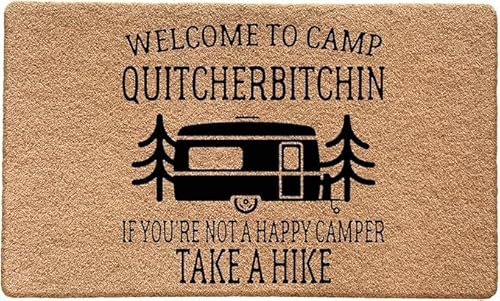 Funny Camping Door Matsarcastic Camping Hiking Doormat For Camper Rv Cabin Fr...