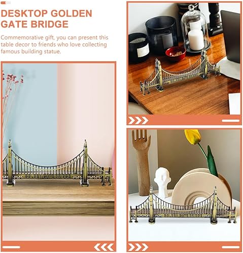Miniatura 8 de VOSAREA Decoración de mesa Golden Gate Bridge Modelo Decoración Arquitectura Puente Estatua Internacional Famosa Arquitectura Esculturas de Puente