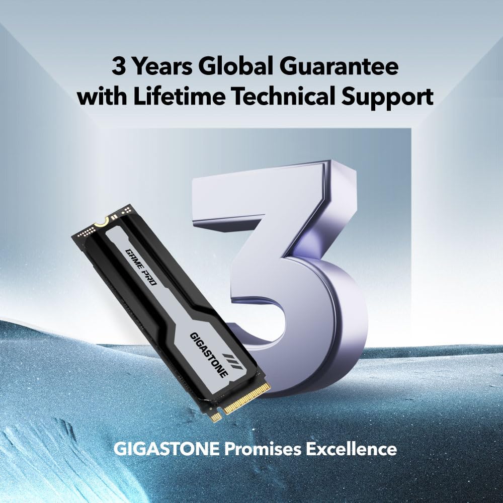 Gigastone M.2 SSD de 2 TB PCIe 4.0 NVMe SSD PS5, velocidad turbo, hasta 5000 MB/s, disipador térmico, almacenamiento para juegos internos para PC/portátil, ideal para jugadores, edición de vídeo y