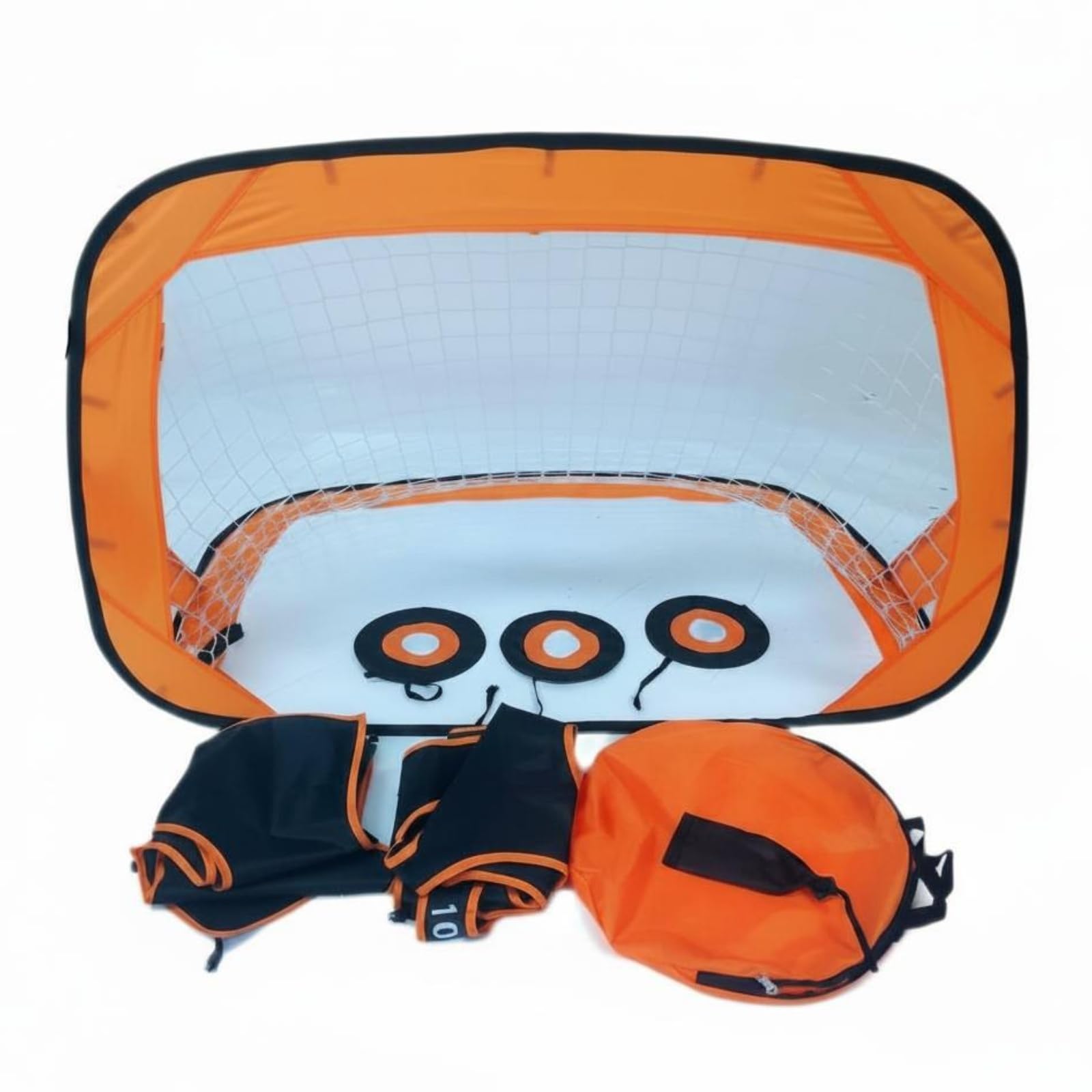 Kids Soccer Training Net 4-in-1 Foldable Football Goal Easy Setup Portable Training Goal for Garden, Practice, Orange-image-43