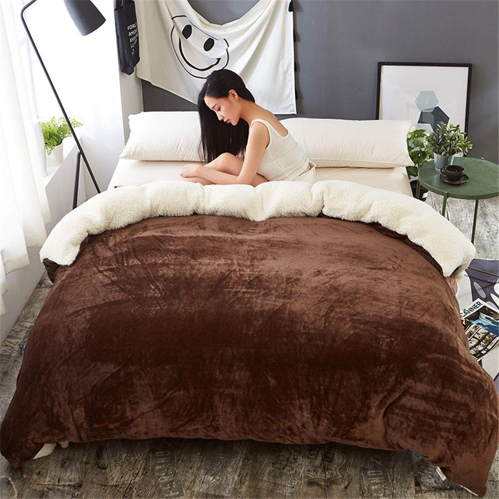 XJBT Espesar Franela Juego De Funda Nordica 150 Invierno Mantener Caliente Funda Nórdica Gris Simple Color Sólido Funda De Edredón Cama para Niño Chica Adulto EtcH-150x200cm(59x79inch)