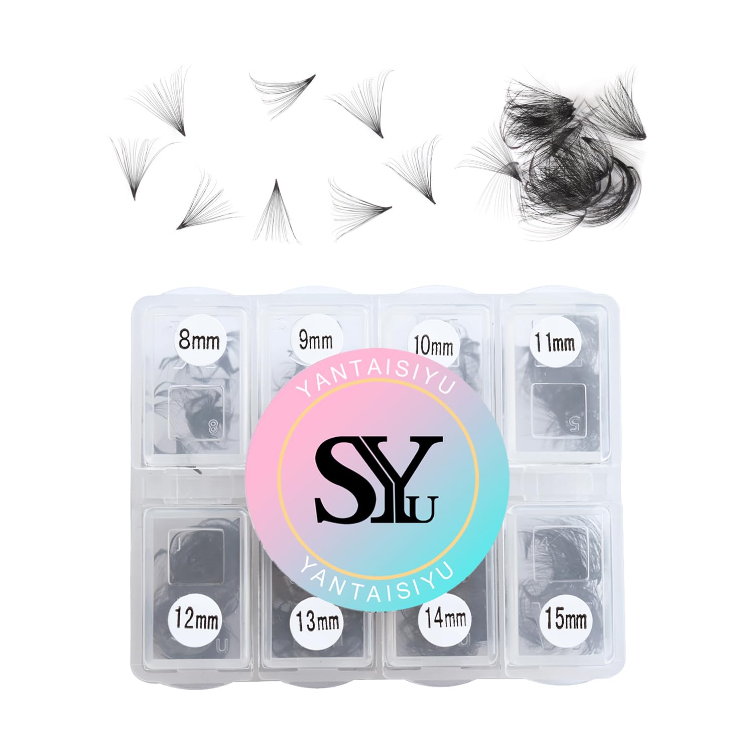 600 Fans 20D Curly Premade Eyelash Extensions 8-15mm Mixed Length Handmade Thin Base Pre-made Fan Clusters D Curly Loose Fan Design for Natural Volume