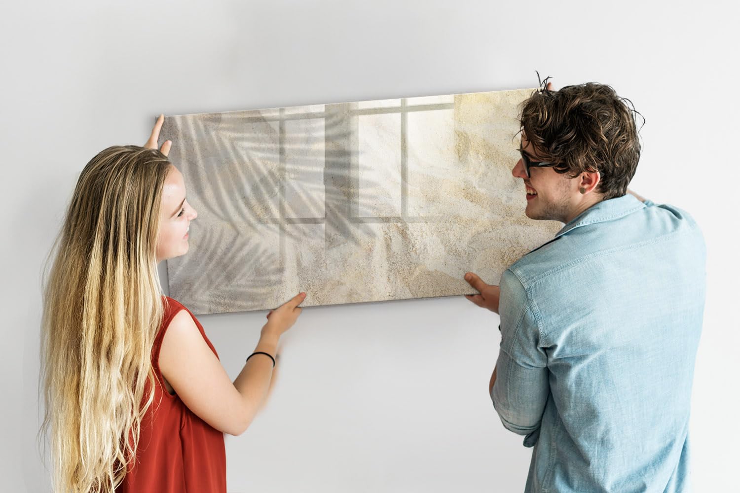 Lavagna memo magnetica da parete 120x60 cm | Ombra di palma sabbia