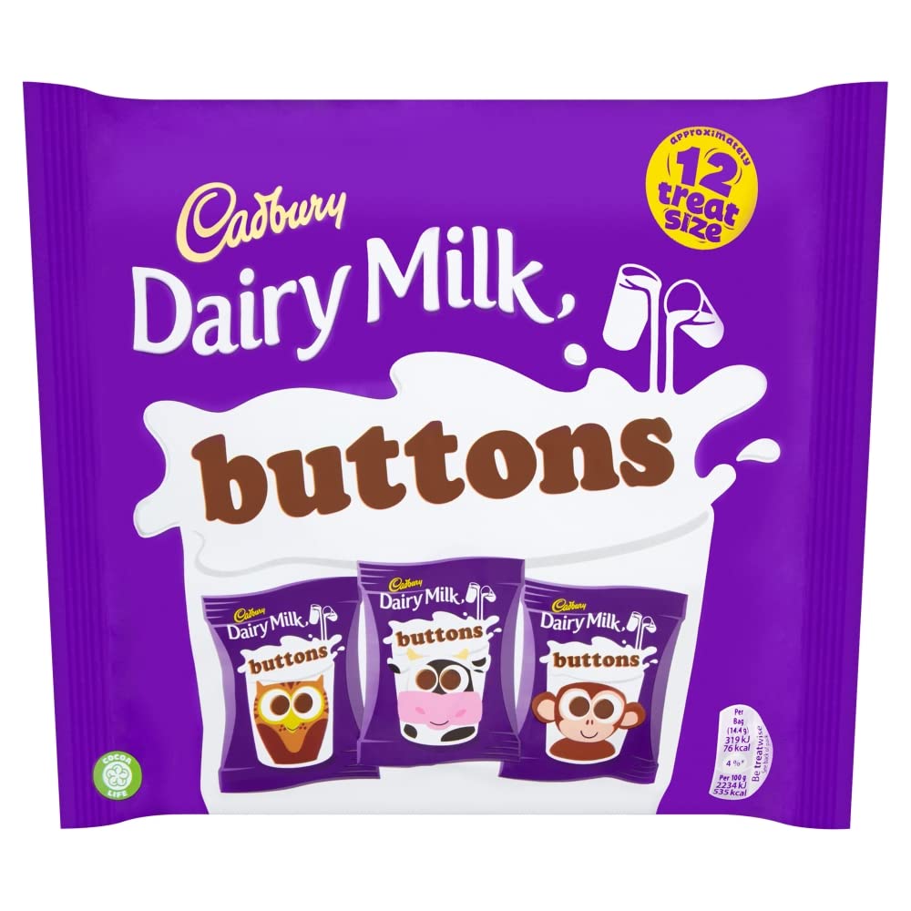 Cadbury Dairy Milk Buttons Chocolate Treatsize Bags 170 g