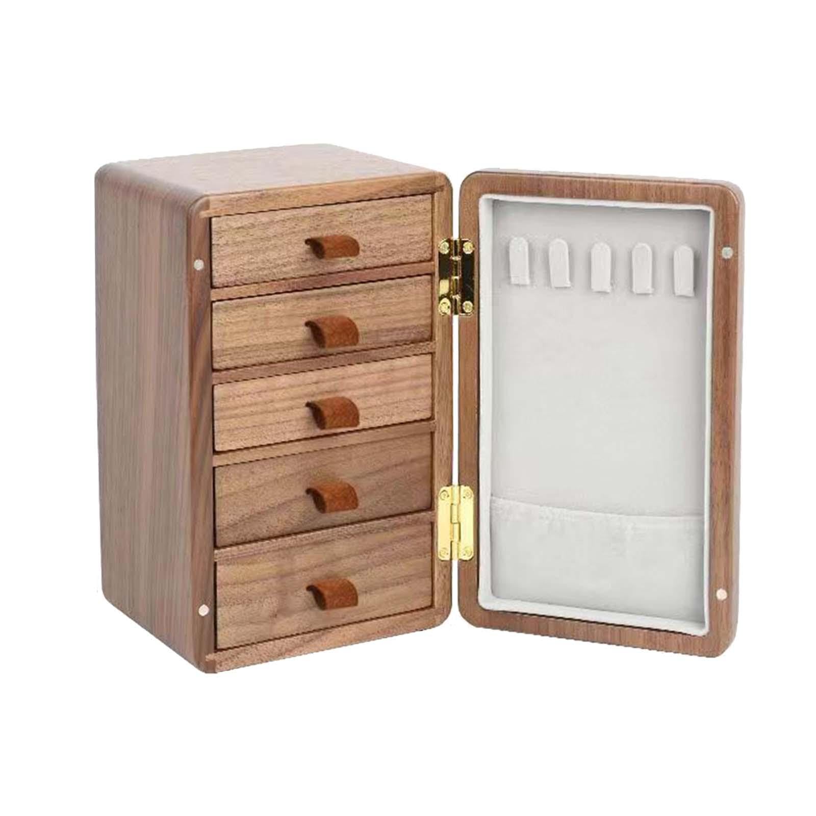 Amazon｜AWHAO 5層木製ジュエリーボックス、寝室用装飾ジュエリー