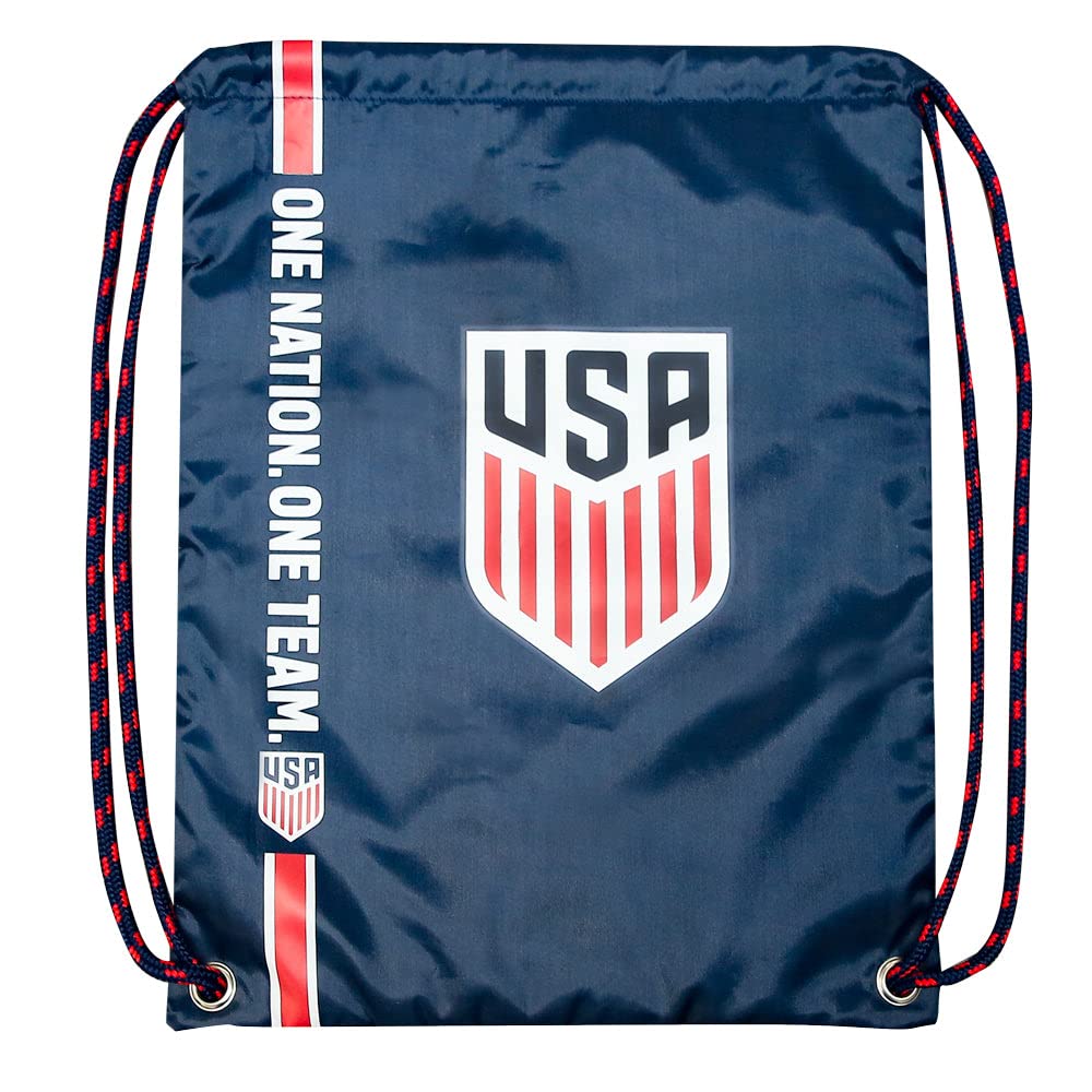 Icon Sports Officially Licensed U.S. Soccer Drawstring Cinch Bag, Navy