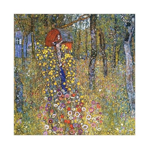 Toile Jardin de la ferme Gustav Klimt pour sublimer un salon ou une chambre lumineuse