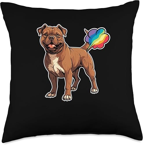 Miniatura 5 de American Bully Gifts & Accessories American Bully Cute Pet Bulldog - Almohada de perro con pedo de arco iris, 16 x 16 pulgadas, multicolor