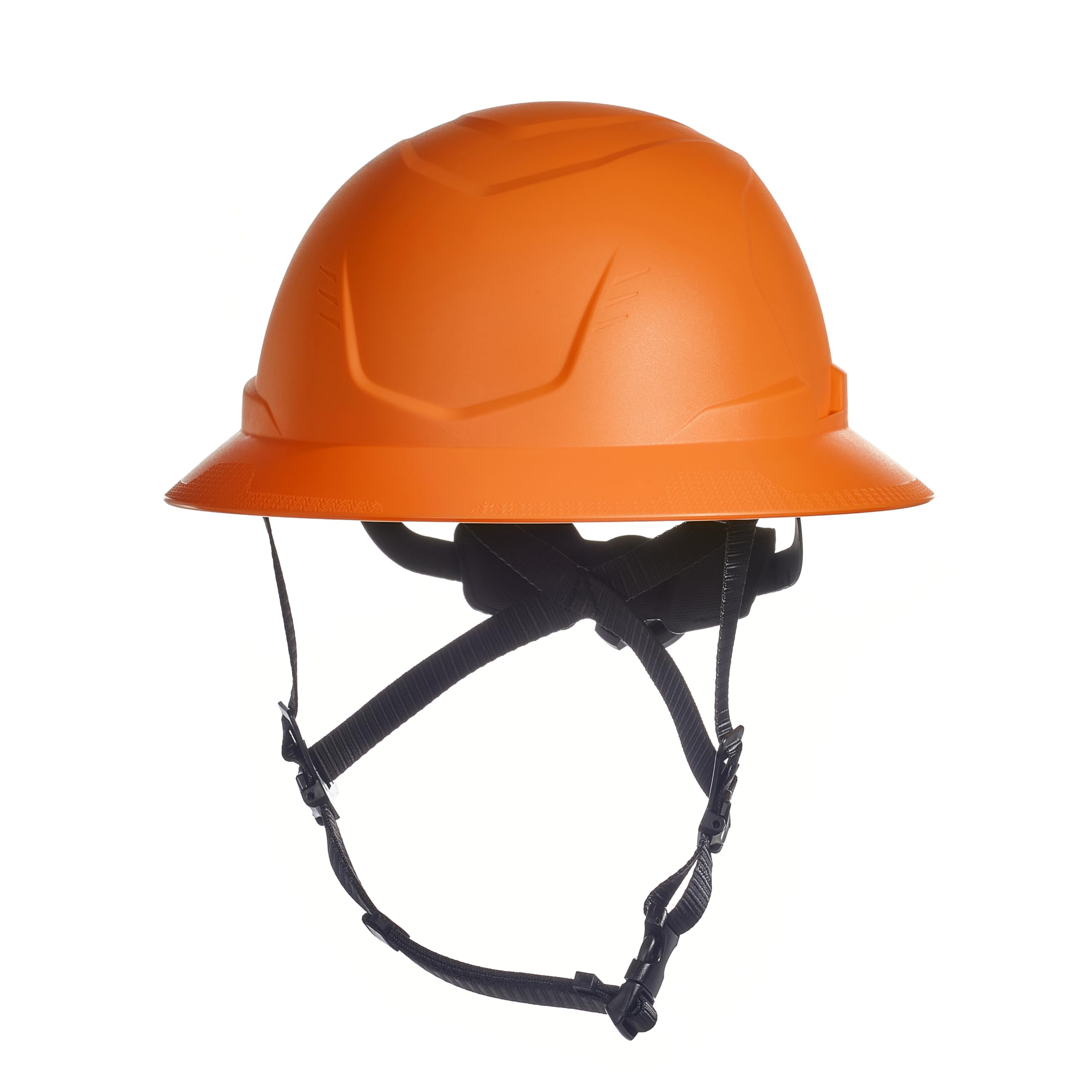 MSA V-Gard 10250598 V-Gard - Casco de Seguridad de Borde Completo Tipo 2 - Suspensión cómoda con trinquete y Barbilla integrada, no ventilado, tamaño Mediano estándar, Naranja