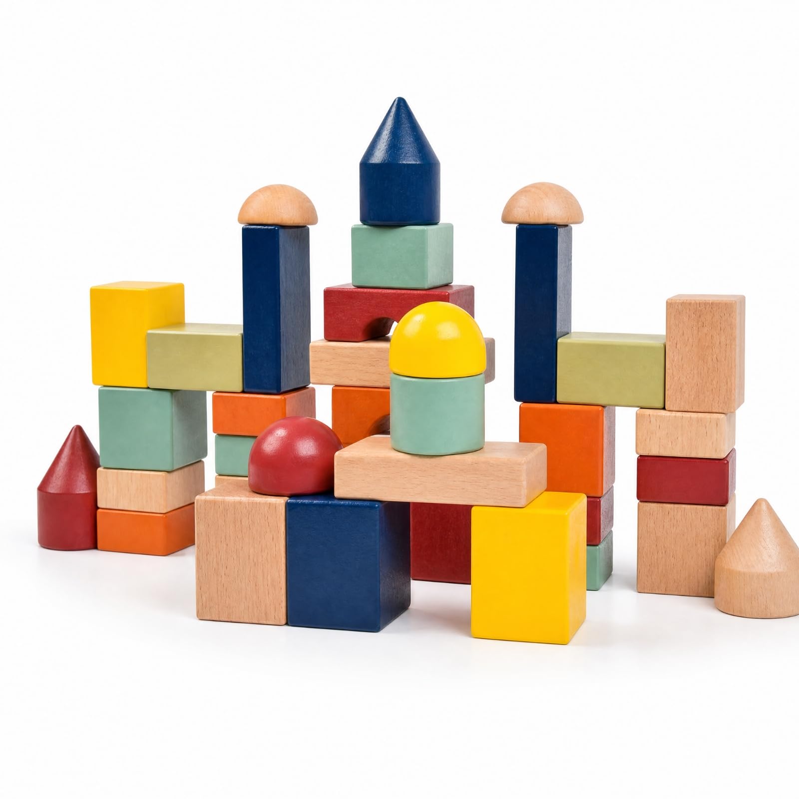 Milageto Juego Bloques con Formas Geométricas Variadas Colorido Juguete Bloques Voluminosos Seguro para Casa