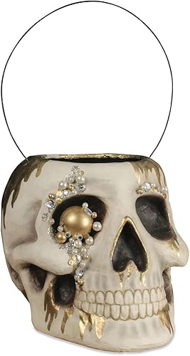 Bethany Lowe Jeweled Skull Cubo de papel maché grande