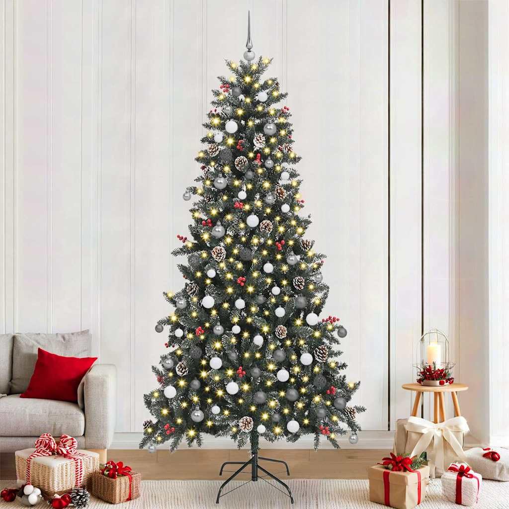 Árbol de Navidad artificial verde de 240 cm grande para decoración festiva hogareña