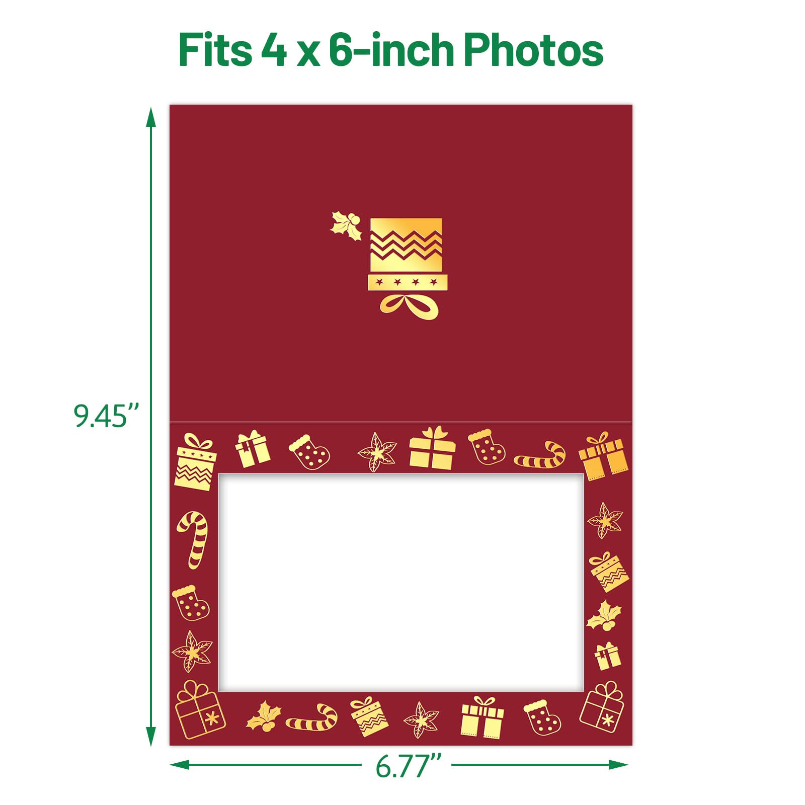 Tarjetas de marco de fotos de Navidad con sobres