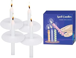 50 Pack 5 Inch White Taper Candles, Church Candle Bulk with Drip Protectors, Unscented Candlesticks for Christmas Eve and Easter Candlelight Service, Vigil, Memorial and Devotional