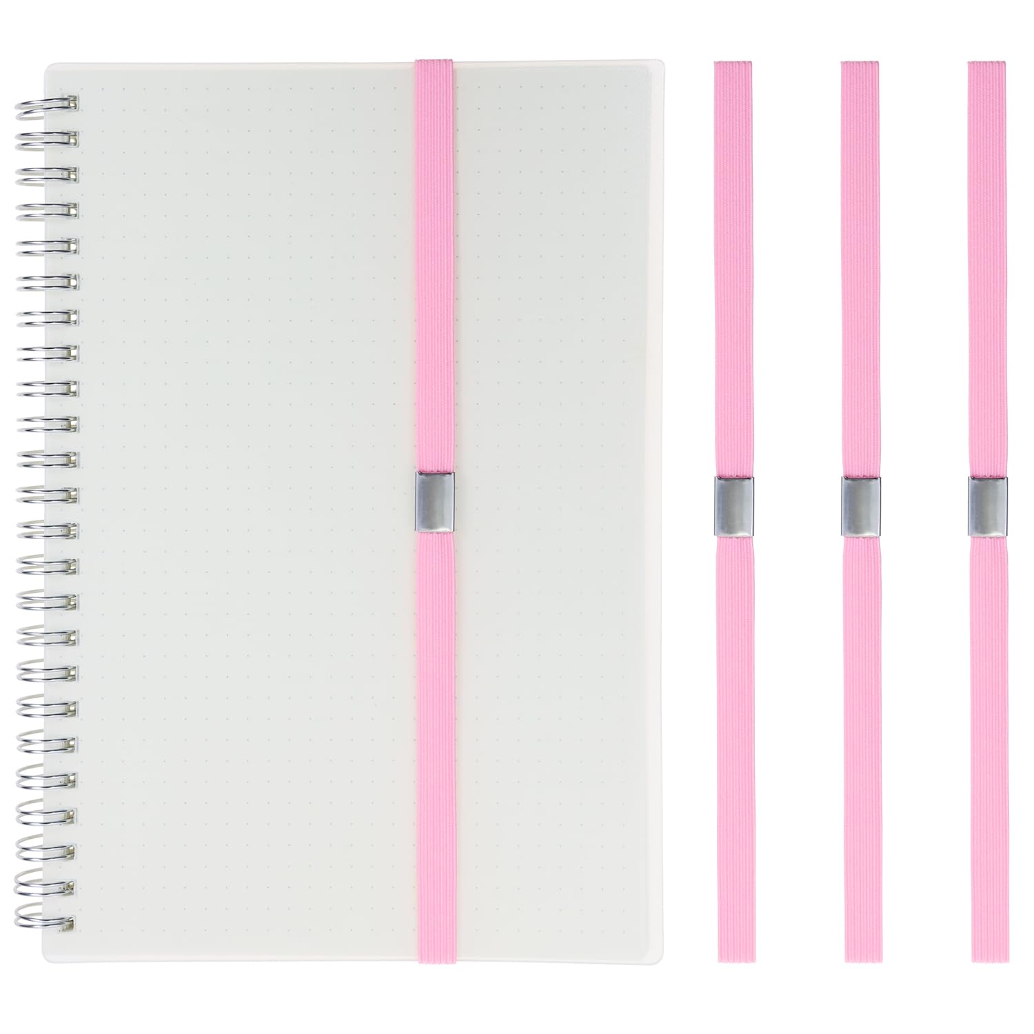 Mini Skater Elastic Planner Bands for Hardcover Journal Notebook Book Page Marks - Stretchy Closure Straps to Holds Planner Closed, Fit Notebooks from 8" to 11” in Height, Pack of 4 (Pink)-image-22