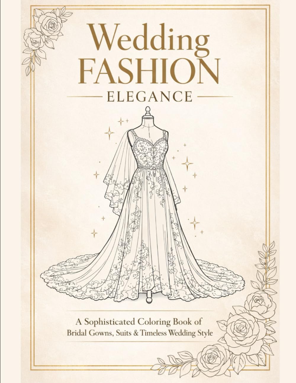 WEDDING FASHION ELEGANCE: A Sophisticated Coloring Book of Bridal Gowns, Suits & Timeless Wedding Style