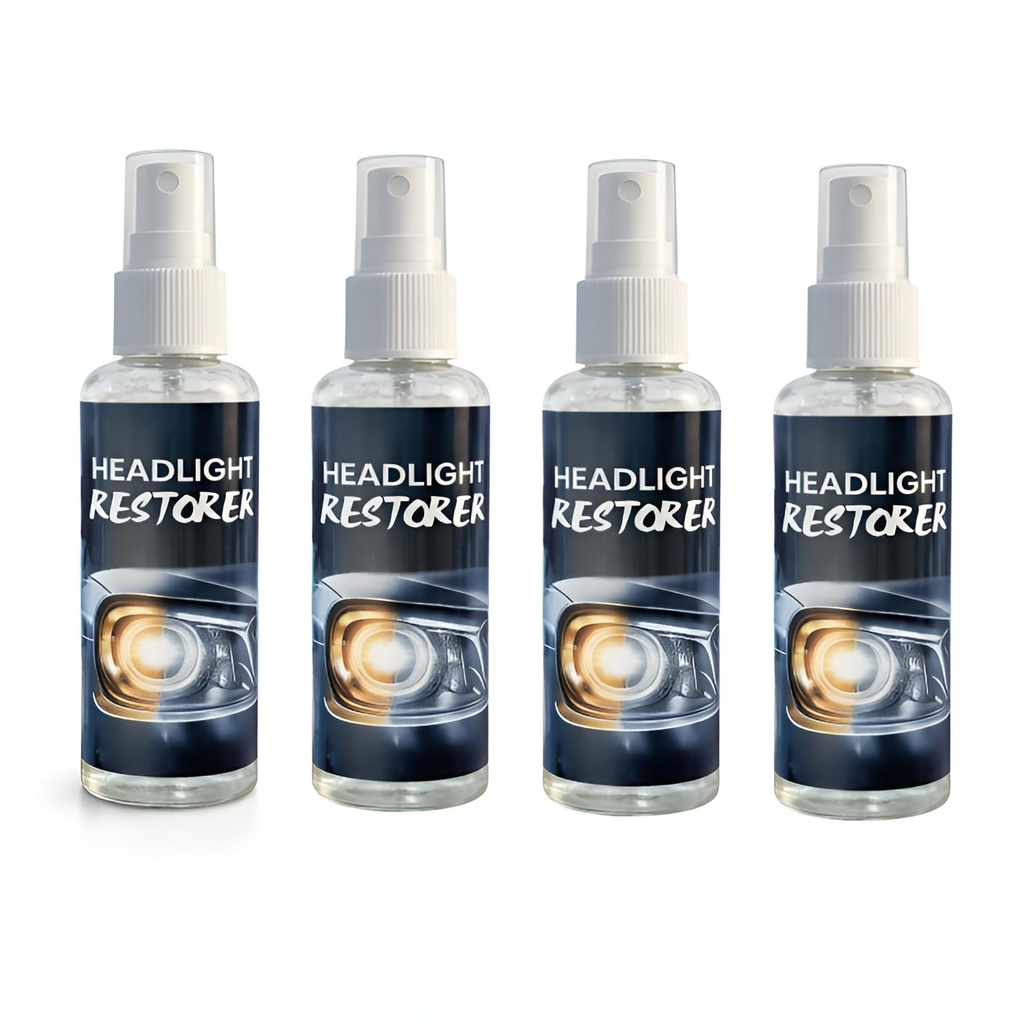 Vehicle Headlight Restorer Liquid Each 100ml, Pack of 4 | Car & Bike Head Lamp Cleaner | Improves Clarity and Shine | Quick and Easy Application-image-32