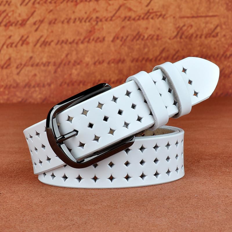 CinturóN Remachado Cinturón de cuero for mujer, cinturón, elegante hueco que combina con todo, ancho for Decorar