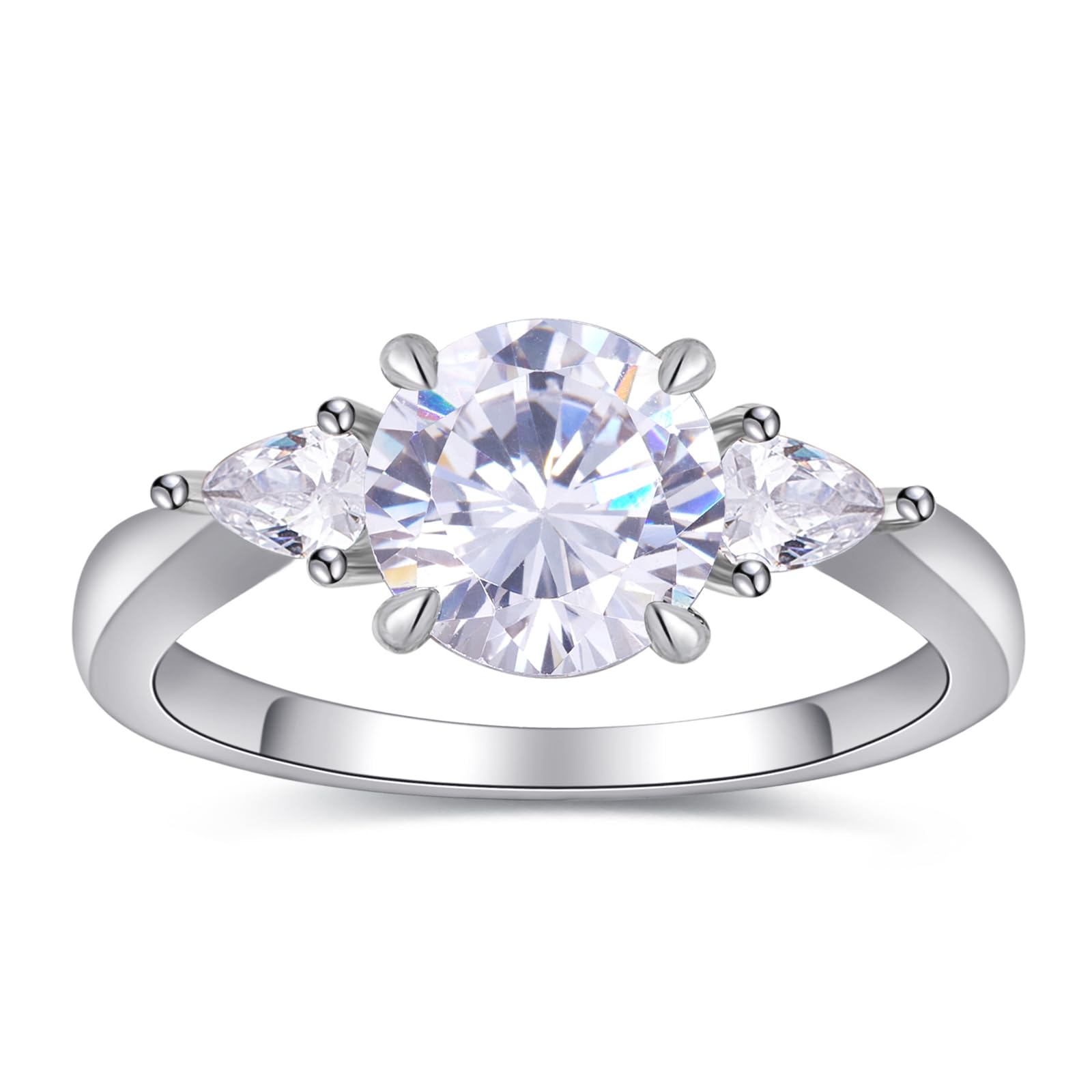 bagutta pavone radiant cut 925 silver cz engagement rings for women