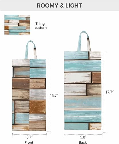 Miniatura 7 de Bolsa de madera rústica para zapatos de golf, bolsa organizadora de almacenamiento, accesorios con cremallera y asa para hombres, mujeres, niños,