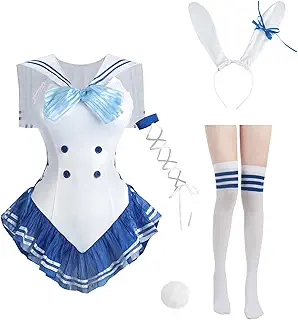 [神併良品] バニーガール コスプレ 5サイズ選べ可 セーラー風 制服 花嫁 レオパード柄 バニースーツ コスプレ衣装 ハイレグ ハロウィン コスチューム イベント 撮影会 bunnygirl cosplay