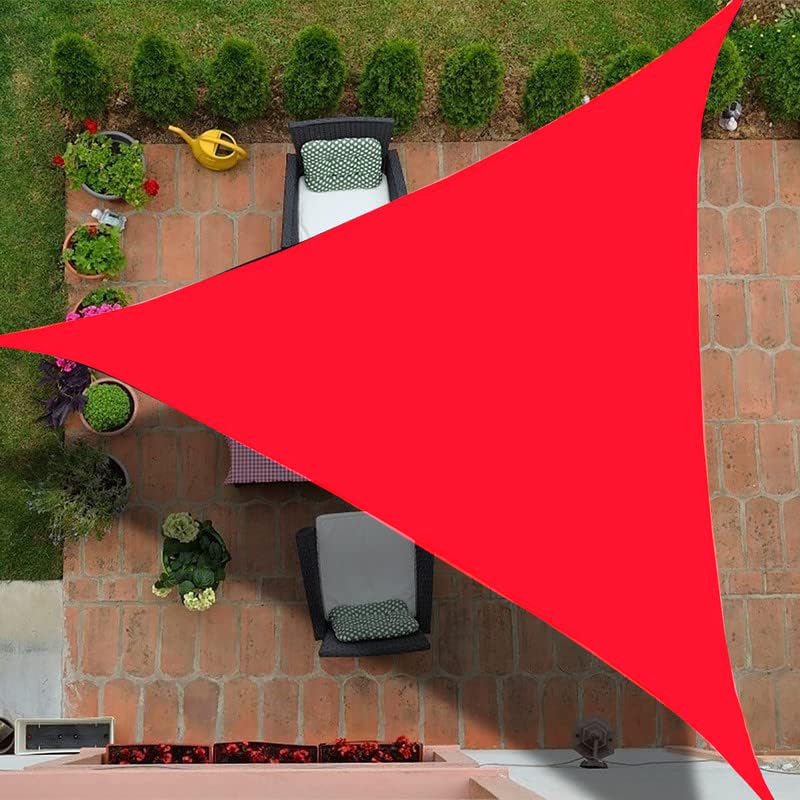 Duronet Waterproof Triangle Sun Shade Sail Canopy 95% UV Blockage for Patio and Garden,Backyard Lawn Hall Outdoor Use (Red 16X16X16) (We Customize)