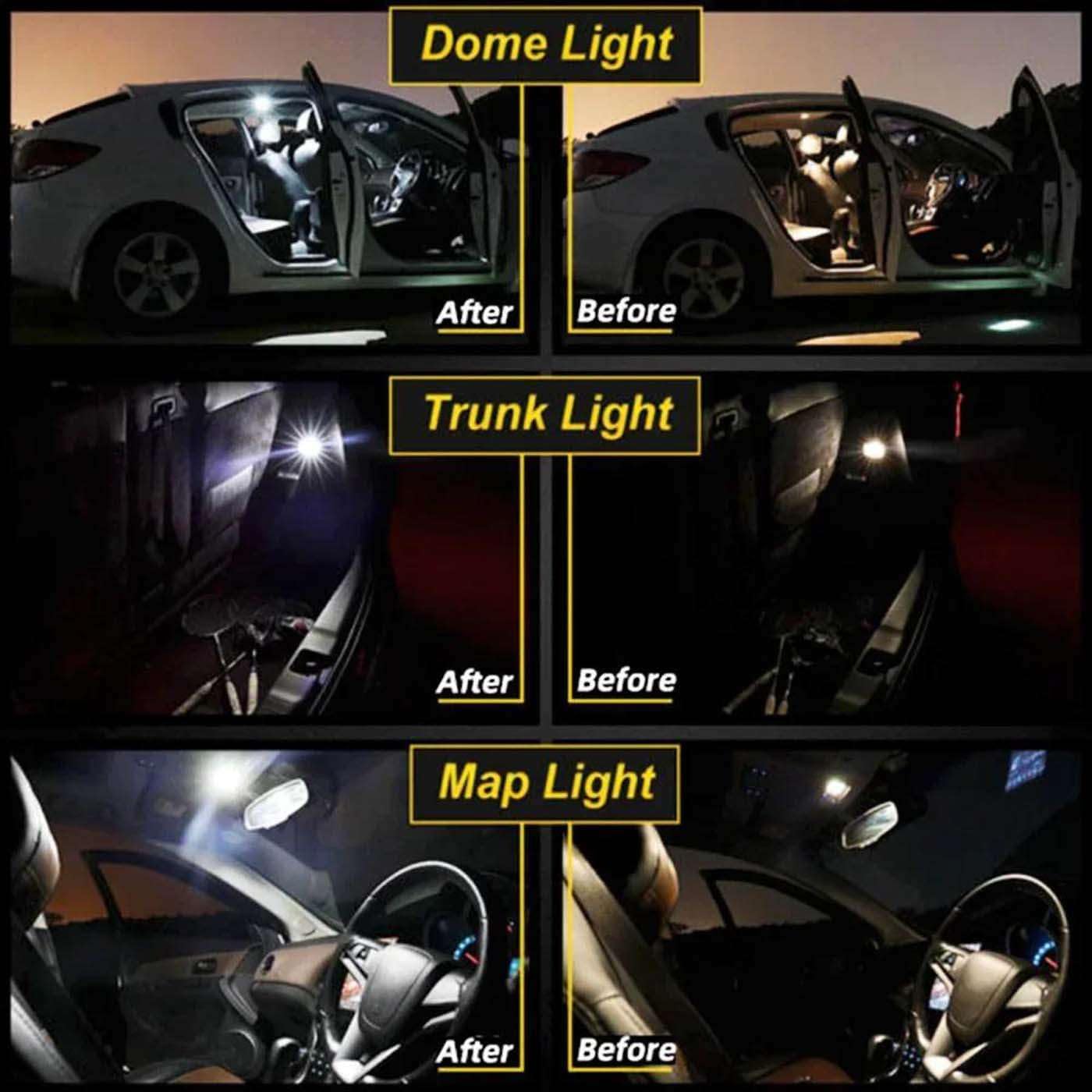 Kit de 18 Luces LED para el Interior del vehículo, Parasol y Visera, para Peugeot 308 Hatchback SW MK2 2014 2015 2016 2017 2018 2019 2020