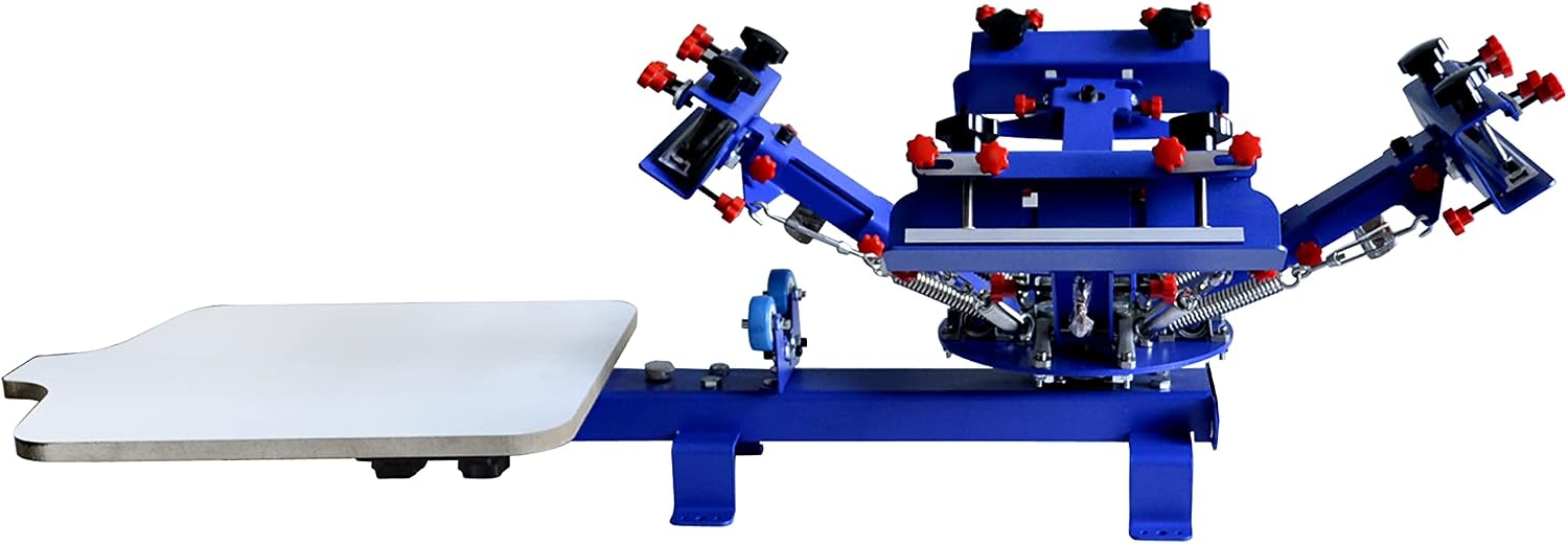 INTSUPERMAI 4 Color 1 Station Screen Printing Kit with T-Shirt Screen Printing Materials Kit T-Shirt Hobby DIY Silk Screen Printing Kit