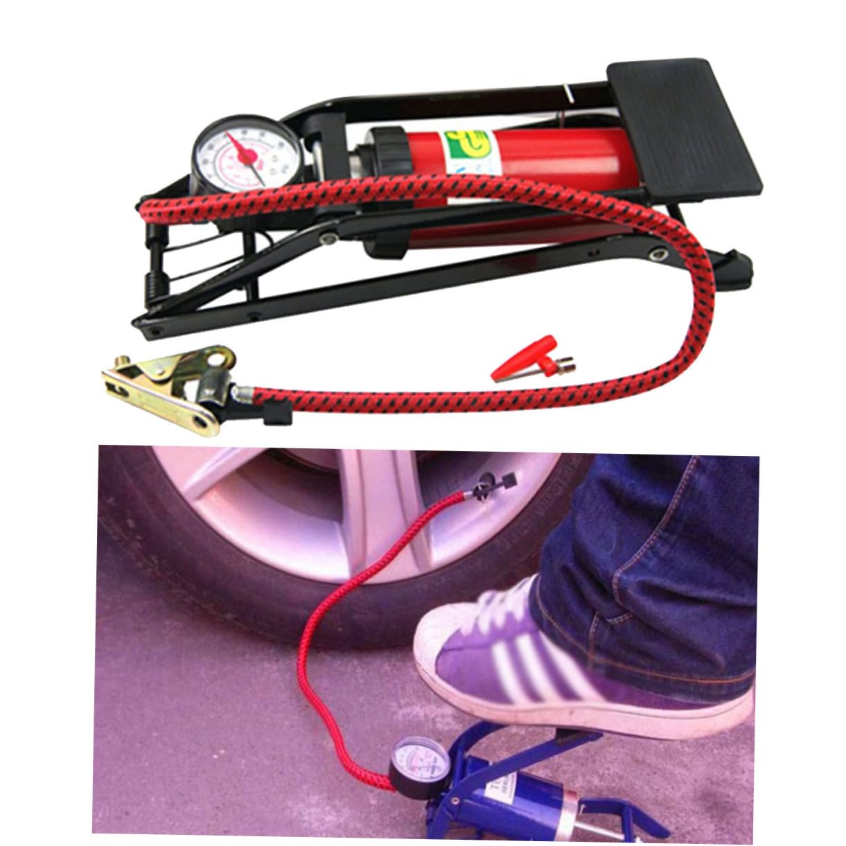 POPETPOP aktivierte Standpumpe handlenzpumpe handpumpe Hand Pump autozubehör Accessoires Accessories Auto Fahrradpumpe autoreifen Reifen Standpumpe Hochdruck-Fußpumpe Standpumpen Inflator
