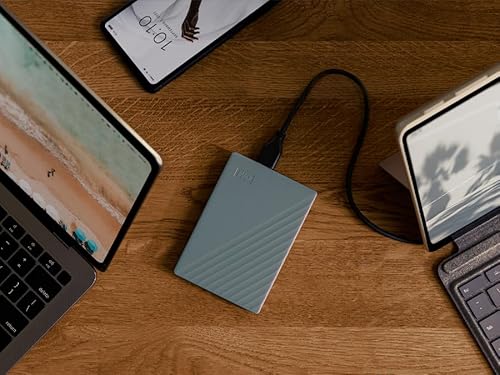 ウエスタンデジタル(Western Digital) WD ポータブルHDD 6TB USB3.0 グレー My Passport USB-C USB-C&USB-A両対応 暗号化 パスワード保護 外付けハードディスク WDBY3J0060BGY-WESN の商品画像 1