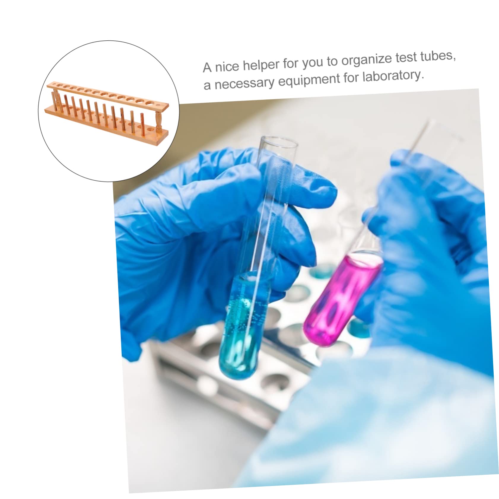 Portaprovette Da Laboratorio in Legno 12 Fori, Supporto Per Provette Professionale, Pratico Porta Tubi Per Uso Scientifico, Aule Scolastiche e Laboratori Domestici