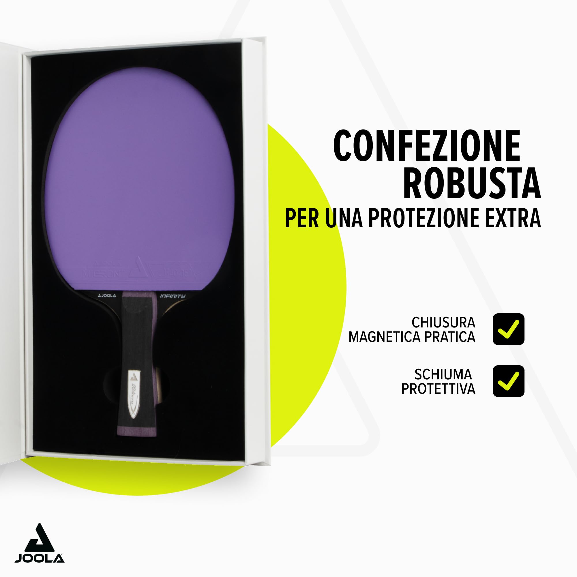 JOOLA White Infinity – Racchetta da Ping Pong Professionale con Confezione Magnetica