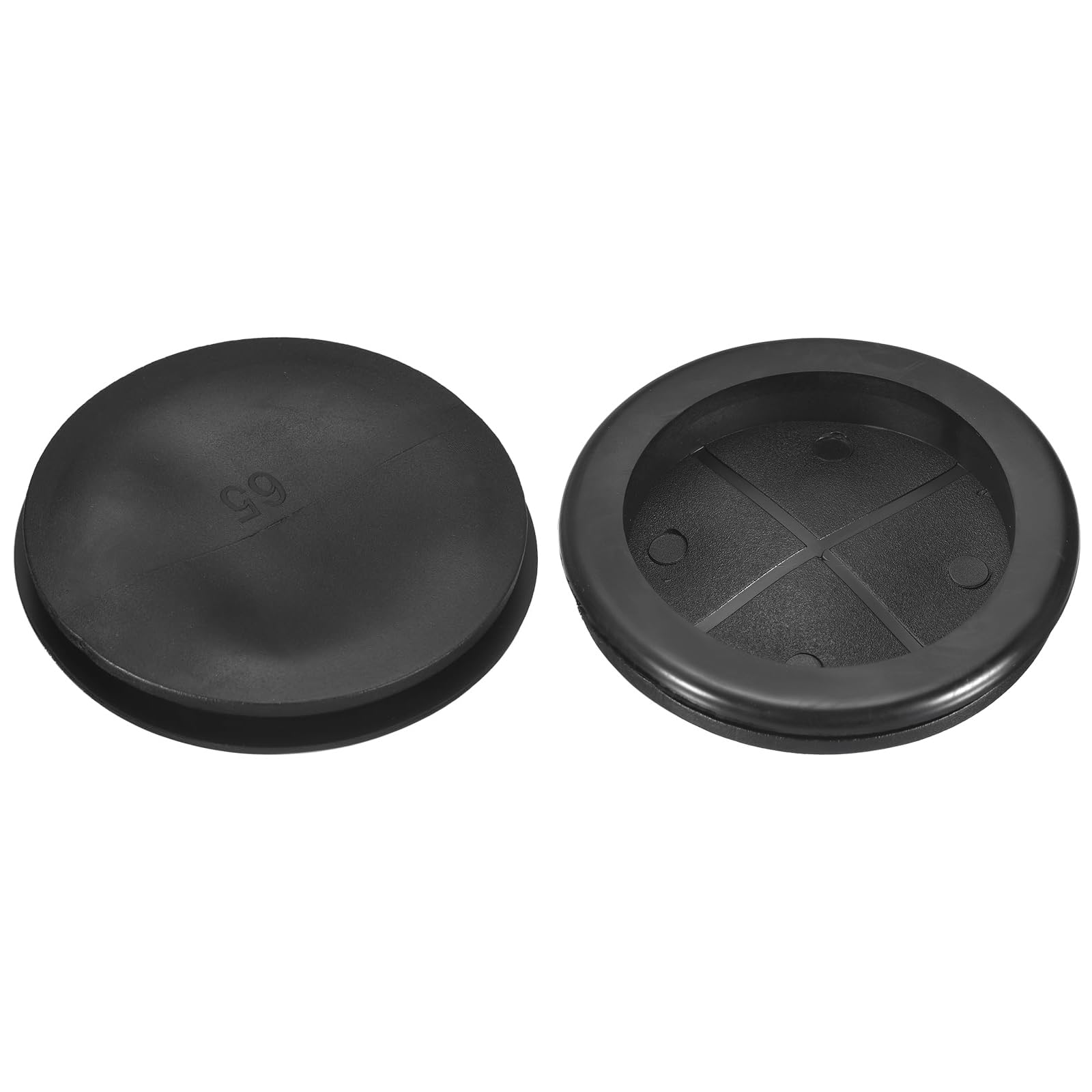 TA-VIGOR Rubber Grommets 2-4/8" (65mm) Drill Hole, 2-1/4" (56mm) ID Single-Sided Hole Plugs for Cable and Wire Protection, Rubber Grommet Set, 2 Pack